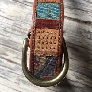 Fossil Leather multi fabric  belt.
